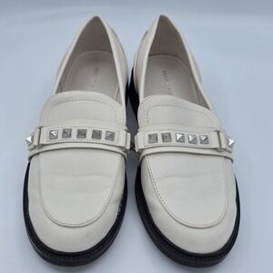 Marc Fisher White Studded Loafer 6